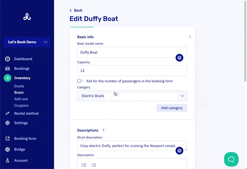 Translate description